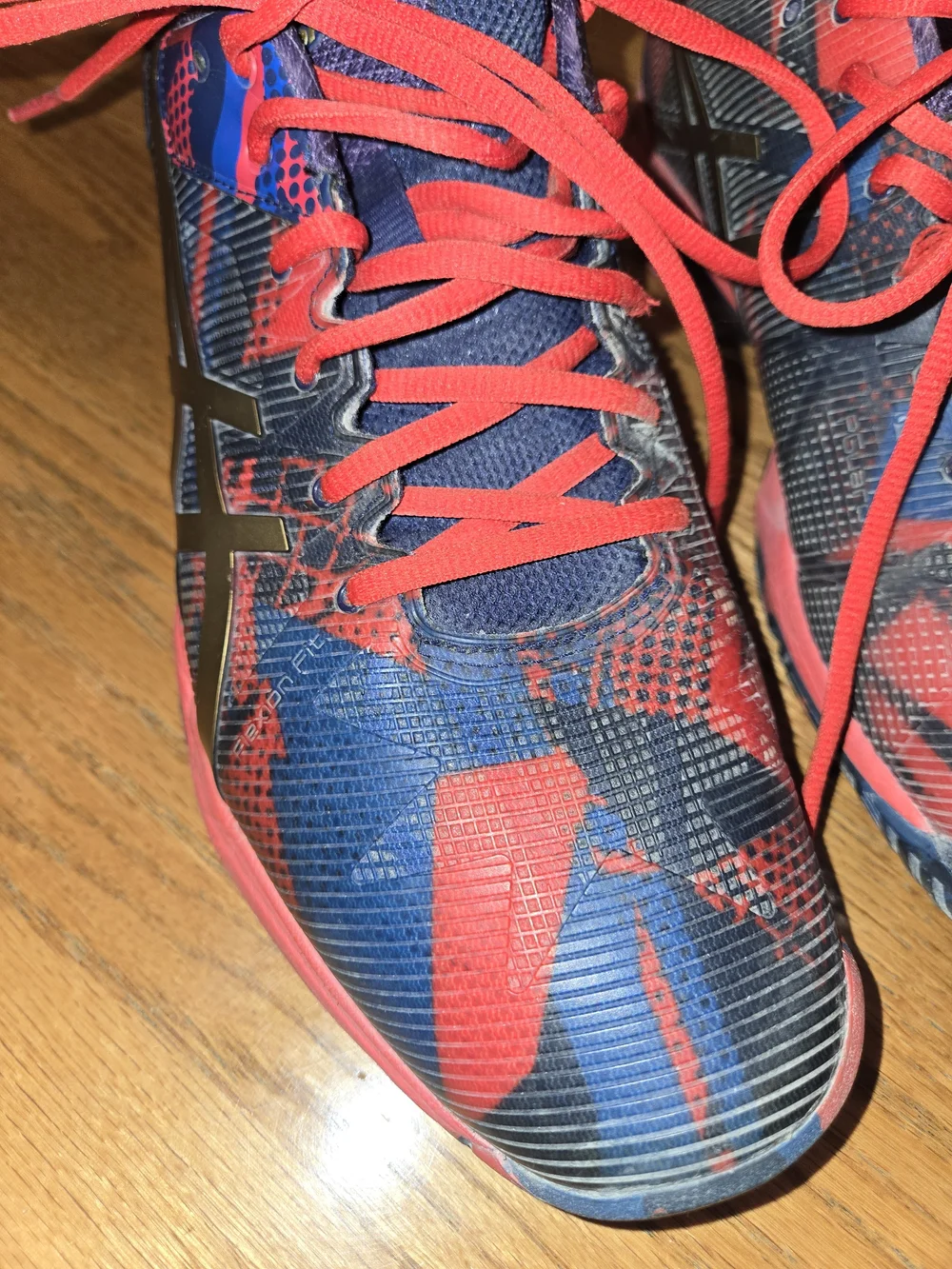 ASICS Gel-Solution Speed 3 Tennis Shoes Blue Red Graphic Men’s Size 11.5